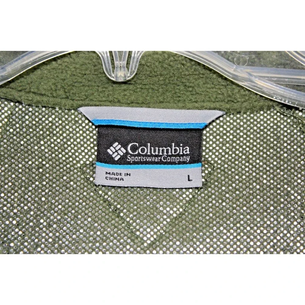 Columbia PHG Vest Men's Large Green Camouflage Fleece Full Zip Outdoor Hunting - Picture 3 of 10